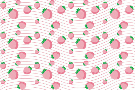 Illustration pattern, Abstract of strawberry fruit with line on white background.
