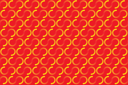 Illustration pattern, Abstract Geometric Style. Repeating of abstract multicolor of square in line shape on red background.のイラスト素材