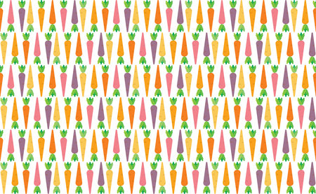 illustration pattern of multicolor carrot on white background.