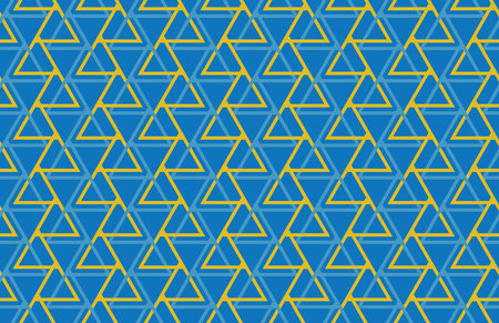 Illustration pattern, Abstract Geometric Style. Repeating of abstract triangle line on blue background.のイラスト素材