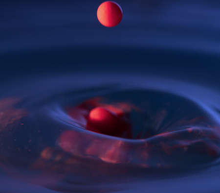 Water droplets science experiment and art concept bright color backgroundNatural.