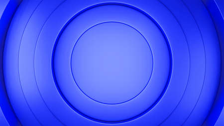 Abstract blue luxury circle shape movement, luxury style blue background brander concept, copy space in the middle, 3D rendering.の写真素材