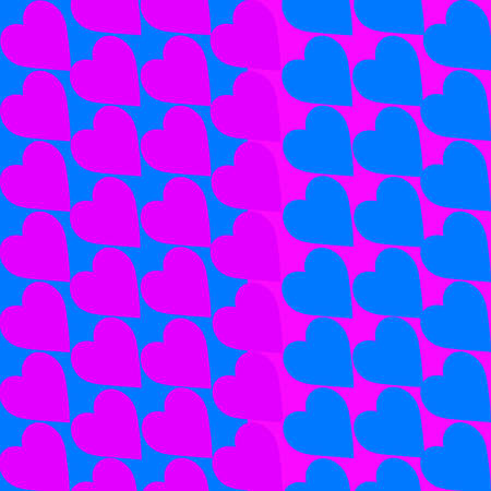 seamless heart shapes The LGBTQ community flag's colorful stripes are repeating random hearts on a black background.のイラスト素材