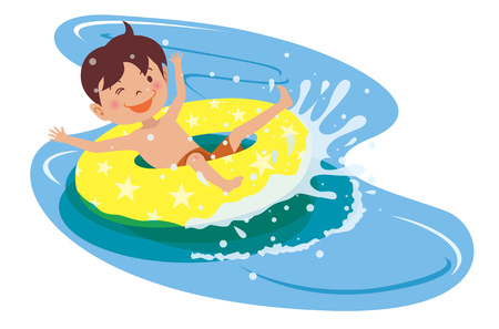 Water slider isolated illustration on white backgroundのイラスト素材