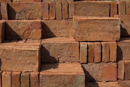 Pile of Bricks under the strong sun.
