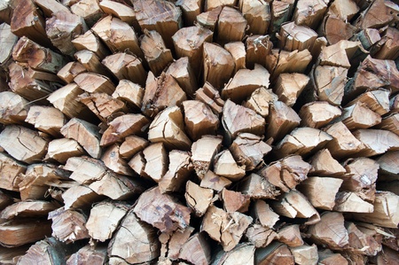 Close up stack of firewood