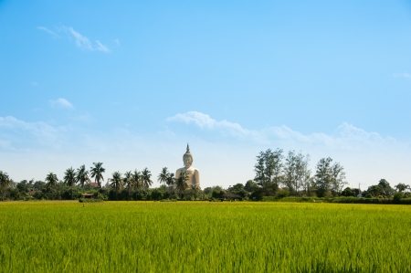 92 meters high buddha statue at central of Thailandの写真素材