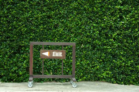 Exit way barrier in front of the bush wallの写真素材