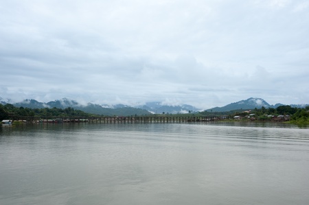 The mist over the mountain at the big dam in Thailandの写真素材