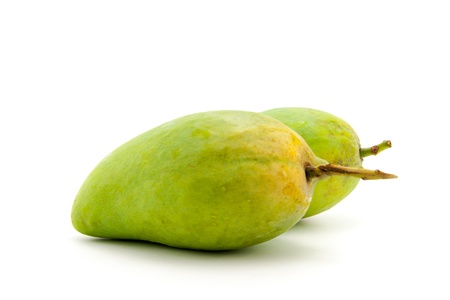 Close up of Mango on White Backgroundの写真素材