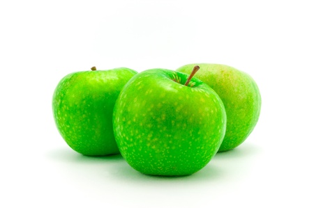 Green Apple on White Backgroundの写真素材