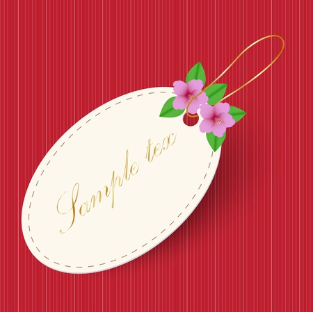 Price tags adorned with flowers.のイラスト素材