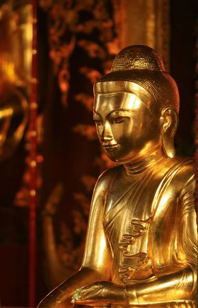 Buddha Statue taken from Shwedagon Pagoda Burmaの写真素材