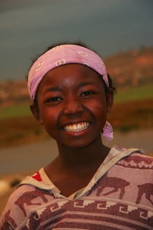 November 2005 - Madagascar children posing and smiling to the camera, Taken from rural village near Antananarivo cityのeditorial素材