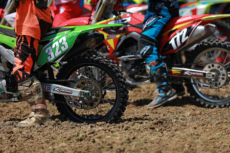 Phitsanulok Province,Thailand-April 8,2018 -Thailand open motocross on public park in modify bike from factoryのeditorial素材