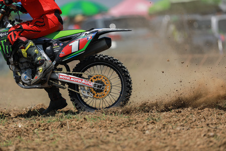 Phitsanulok Province,Thailand-April 8,2018 -Thailand open motocross on public park in modify bike from factoryのeditorial素材