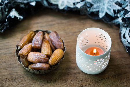 The fruit that Muslims eat in Ramadan kareem.の写真素材