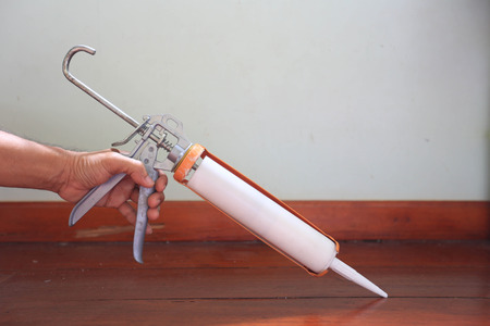 caulking gun Silicone adhesiveの写真素材