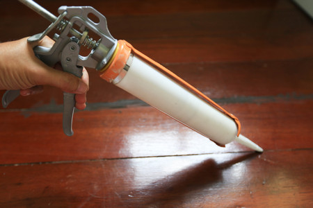 caulking gun Silicone adhesiveの写真素材