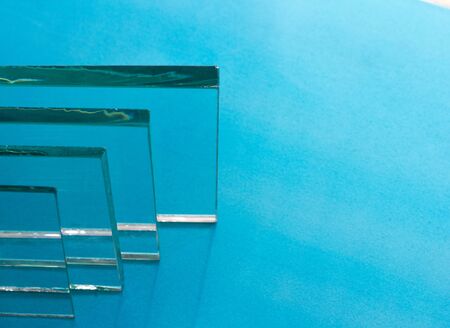 Glass Factory produces a variety of transparent glass thicknesses.の写真素材