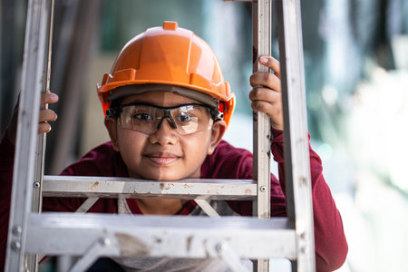 Asian children dressed as craftsmen