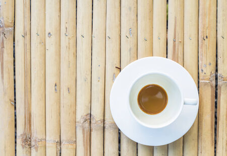 Coffee in glass on table.の写真素材