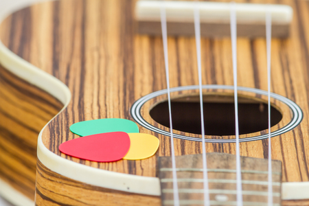 Ukulele and picks.の写真素材