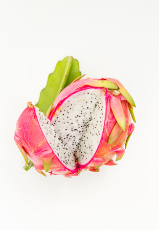 Dragon fruit isolated against in isolated on white backgroundの写真素材