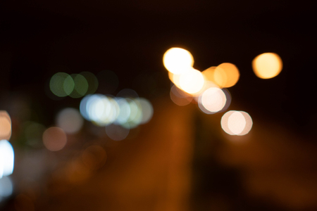 Blurry of bokeh background. Dark space on black.の写真素材