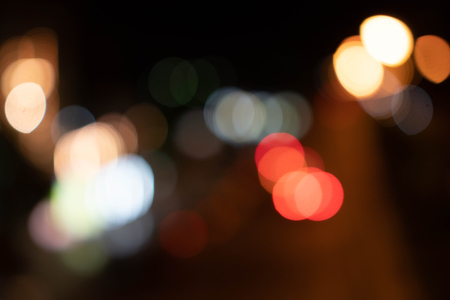Blurry of bokeh background. Dark space on black.の写真素材