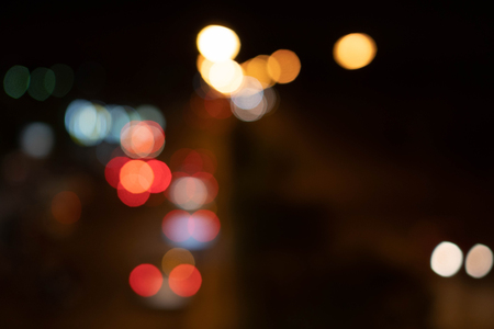 Blurry of bokeh background. Dark space on black.の写真素材