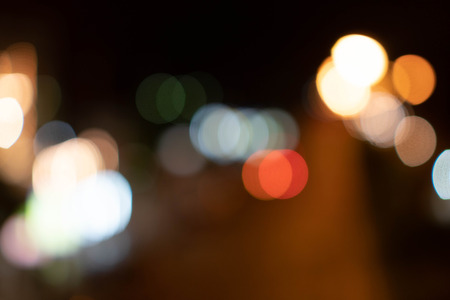 Blurry of bokeh background. Dark space on black.の写真素材
