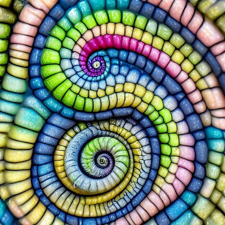 3D Stone Pattern Wallpaper. Fibonacci pattern designの写真素材
