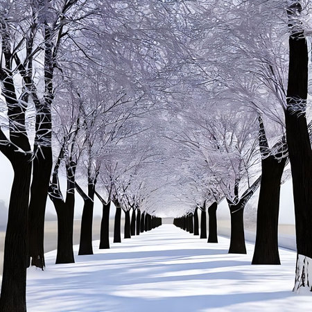 A beautiful park in the winter season