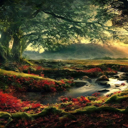 Beautiful 3D Nature and landscape wallpaperの写真素材