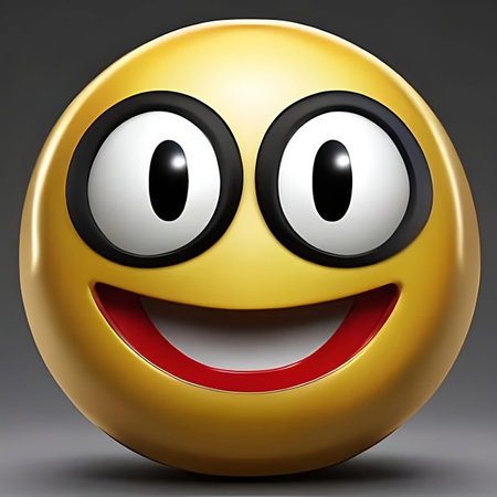 3D emoji of a happy smiley face, emoticon, illustration of funny expression, facial smiley icon, generative aiの素材
