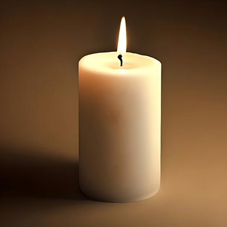 Valentine's romantic candlelight decoration, burning candles on dark background, romance night celebration, generative aiの素材