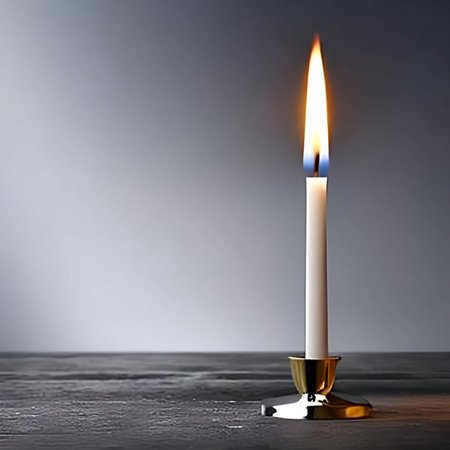 Valentine's romantic candlelight decoration, burning candles on dark background, romance night celebration, generative aiの素材