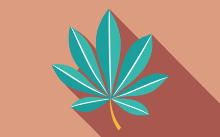 Fall leaf flat icon with long shadow. Vector illustration, floral design wallpaper, abstract graphic element, generative aiの素材