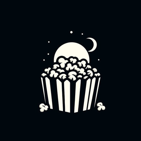 Popcorn icon vector design template, movie night concept, Cinema icon vector design template, generative aiの素材