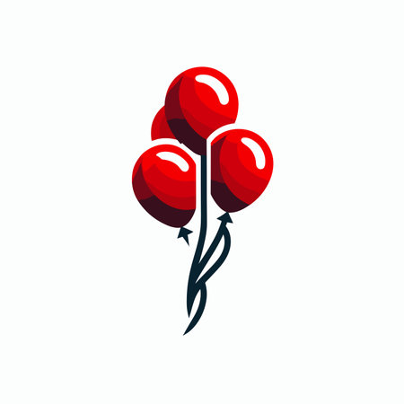 Red Balloons Icon Logo Element. Can be used for Birthday, Anniversary, Celebration Design Concept, generative aiの素材