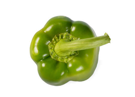 Green paprika isolated on white backgroundの写真素材