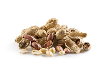 Peanuts composition isolated on white background
