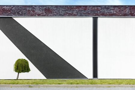 Architecture modern design, exterior office building with copy space. Minimalism style.の写真素材