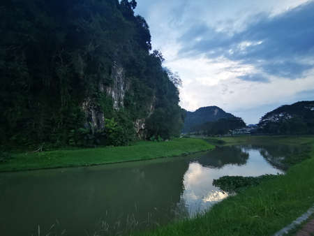 Lake Tambun mountainの写真素材