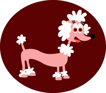 Vector illustrated cartoon pink Poodle.のイラスト素材