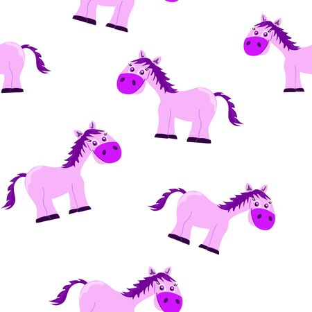 Seamless pink princess horse patterのイラスト素材
