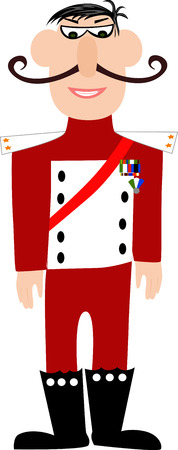 Cartoon military general in uniform isolated on white background.のイラスト素材