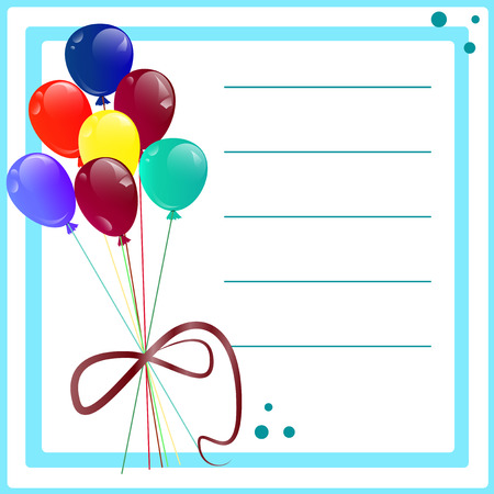 Birthday background with balloons and place for text.のイラスト素材