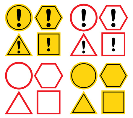 Set of blank attention sign and with exclamation mark.のイラスト素材